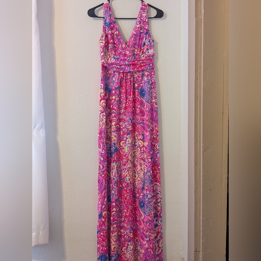 Lilly Pulitzer Pink and Yellow Swirl Dress